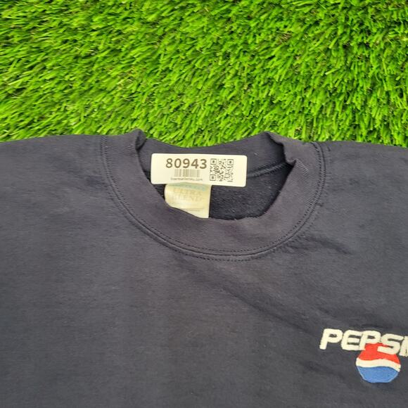 Vintage Pepsi Sweatshirt Medium 22x25 Navy-Blue - Picture 9 of 14